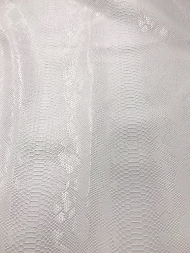 New Creations Fabric & Foam Inc, 54" Wide Faux Viper Snake Skin Vinyl-Faux Leather-3D Scales Fabric by The Yard, White