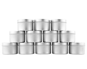 corncuopia 4-oz small candle tins (12-pack); metal storage containers w/slip-on lids for candle making, party favors, spices, gifts, balms & gels