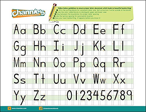 Channie’s My First Letters, Easy to Trace, Write, Color, and Learn Alphabet Practice Handwriting & Printing Workbook, 80 Pages Front & Back, 40 Sheets, Grades PreK - 1st, Size 8.5” x 11”