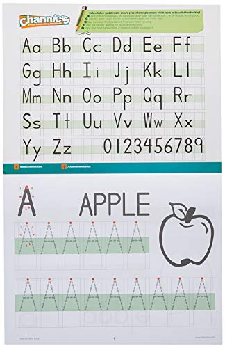 Channie’s My First Letters, Easy to Trace, Write, Color, and Learn Alphabet Practice Handwriting & Printing Workbook, 80 Pages Front & Back, 40 Sheets, Grades PreK - 1st, Size 8.5” x 11”