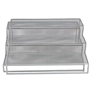 Mind Reader 3 Tier Metal Mesh Kitchen Storage Organizer, 2 Pcs, Silver