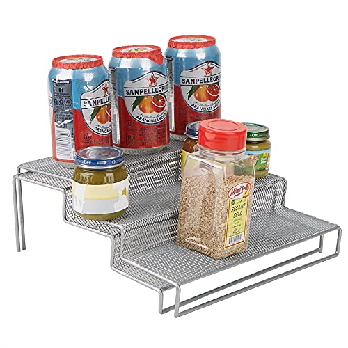 Mind Reader 3 Tier Metal Mesh Kitchen Storage Organizer, 2 Pcs, Silver