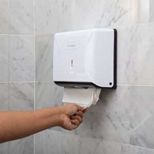 Mind Reader Multifold Paper Towel Dispenser, Paper Towel Holder, Restroom, Wall Mount, White