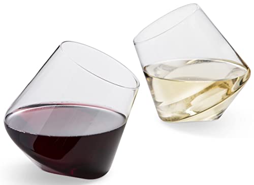 Stemless Wine Glasses Set of 2 Aerating wine glasses Elegant Wine Glasses Stemless large wine glass CulinexCo.com Red Wine Glass Tumbler stemless wine glass set cup wine cups non drip no spill glass