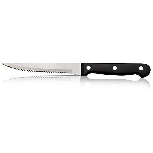 8 Triple Rivet 4.5" Steak Knife Set, Black