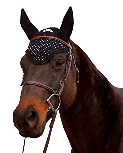 Equine Couture Fly Bonnet - Pony Color - Black, Size - Pony