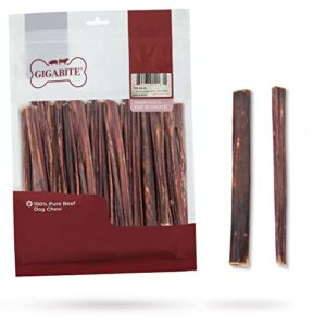 best pet supplies gigabite 6 inch beef gullet jerky sticks (40 pack) - all natural, free range beef esophagus stick dog treat