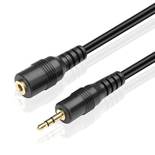 TNP 2.5mm Extension Cable (15 Feet) - Male to Female Adapter Extender Stereo Audio Sub Mini Subminiature Jack Adapter Wire Cord Plug Connector for Headset Headphone Microphone