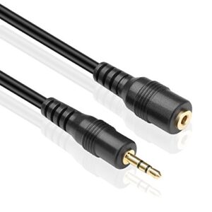 TNP 2.5mm Extension Cable (15 Feet) - Male to Female Adapter Extender Stereo Audio Sub Mini Subminiature Jack Adapter Wire Cord Plug Connector for Headset Headphone Microphone