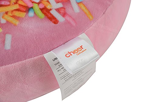 Cheer Collection Round Donut Pillow | 2-in-1 Reversible Super Soft Microplush Doughnut Pillow - Rainbow Icing, Rainbow Sprinkles