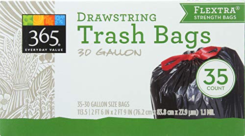 365 by Whole Foods Market, Drawstring Trash Bags (30 Gallon), 35 ct