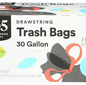 365 by Whole Foods Market, Drawstring Trash Bags (30 Gallon), 35 ct