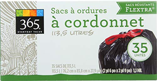 365 by Whole Foods Market, Drawstring Trash Bags (30 Gallon), 35 ct