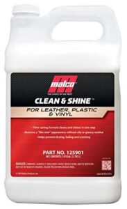 malco clean & shine interior car cleaner and dressing – restore leather, plastic and vinyl surfaces in your vehicle/clean, condition and protect in 1 simple step / 1 gallon (125901)