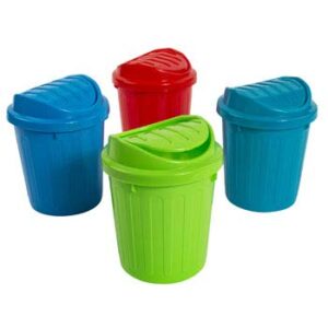 Desktop Mini Trash Can Rubbish Bin with Swing Lid (BLUE)