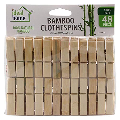 96 pcs Clothespins Bamboo Laundry Clothes Pins Spring Clamps