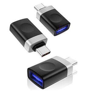 Basesailor USB C Male to USB 3.0 Female Adapter 3 Pack,Thunderbolt 3 to Type A OTG Converter for MacBook Pro,iPad Air 4 4th 5 5th Mini 6 6th Generation,Microsoft Surface Go,Samsung Galaxy S23 S21 S22