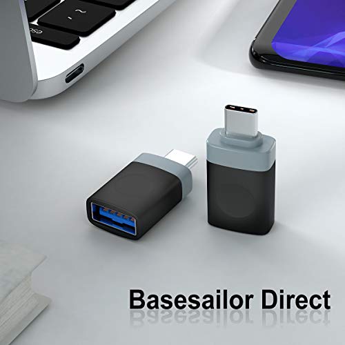 Basesailor USB C Male to USB 3.0 Female Adapter 3 Pack,Thunderbolt 3 to Type A OTG Converter for MacBook Pro,iPad Air 4 4th 5 5th Mini 6 6th Generation,Microsoft Surface Go,Samsung Galaxy S23 S21 S22