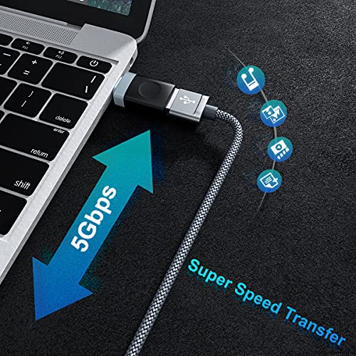 Basesailor USB C Male to USB 3.0 Female Adapter 3 Pack,Thunderbolt 3 to Type A OTG Converter for MacBook Pro,iPad Air 4 4th 5 5th Mini 6 6th Generation,Microsoft Surface Go,Samsung Galaxy S23 S21 S22