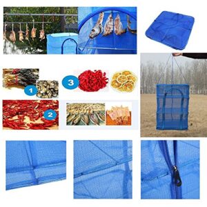 Fish Mesh Hanging Drying Net Food Dehydrator Foldable 4 Layers Drying Dryer Net Drying Rack 1Pcs Vegetable Fish Dishes Mesh Hanging Drying Net Natural Way To Dry Food Meat Drying Rack