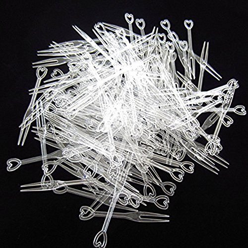 HugeStore 11 200 Pcs Disposable Plastic Cocktail Picks Sticks Fruit Cake Dessert Forks