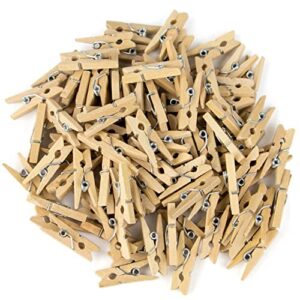 100-pack minipins | miniature-sized rustic wooden clothespins for scrapbooking, crafts, decoratng and organizing