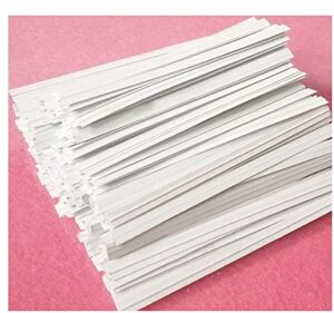 white paper twist ties 100 pcs 5" reusable bread ties twisty-ties white twist ties bag ties twist ties for bags bread wire ties reusable twist tie for party cello candy bread coffee bags cake pops
