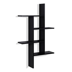 danya b. cantilever cubby decorative modern wall mount shelf – horizontal or vertical (black)