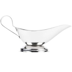 5 oz Stainless Steel Gravy Boat, Saucier with Ergonomic Handle and Big Dripless Lip Spout, Commercial Quality Sauce Boat