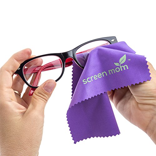 Screen Mom Screen Cleaner Kit for Laptop, Phone Cleaner, iPad, Eyeglass, LED, LCD, TV - Includes 2oz Spray and 2 Purple Cleaning Cloths