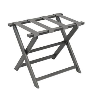 gate house furniture grey straight leg dark eco folding luggage rack, 23" x 13" x 20"