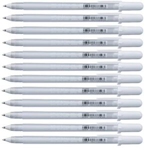 gel ink pens white, classic 08 gel ink, water based, box of 12 pens