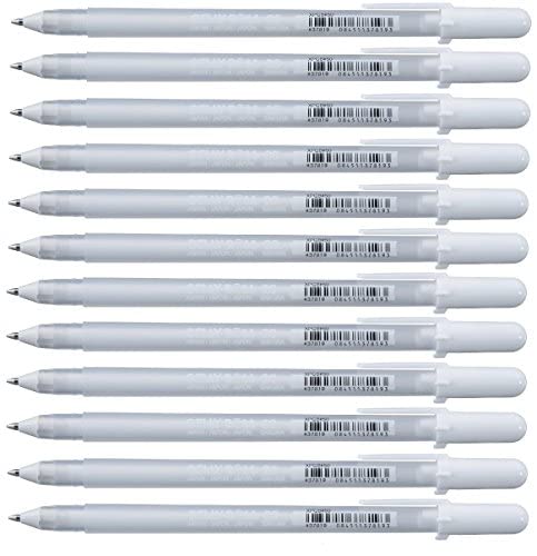 Gel ink pens White, Classic 08 Gel ink, water based, box of 12 pens