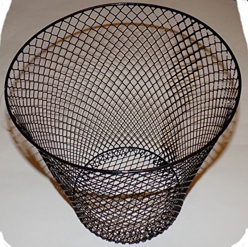 ESSENTIALS Black Wired Mesh Waste Basket 10.75 in Tall (2.72 Gallons = 10.89 Quarts = 10.3 Liters of Volume)