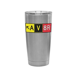 pilot expressions av8r taxiway sign stainless steel insulated tumbler