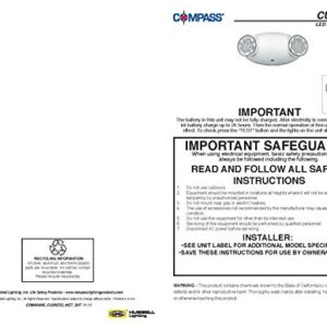 HUBBELL CU2B CU2 Series Commercial Battery Backup, LED Emergency Lighting Fixture with Twin Adjustable Heads, 90-Minute Runtime, UL924 Listed for Damp Locations, 120-277V, Black