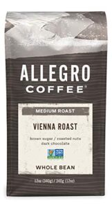 allegro coffee vienna roast whole bean coffee, 12 oz