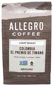 allegro coffee, coffee colombia el premio de timana ground, 12 ounce