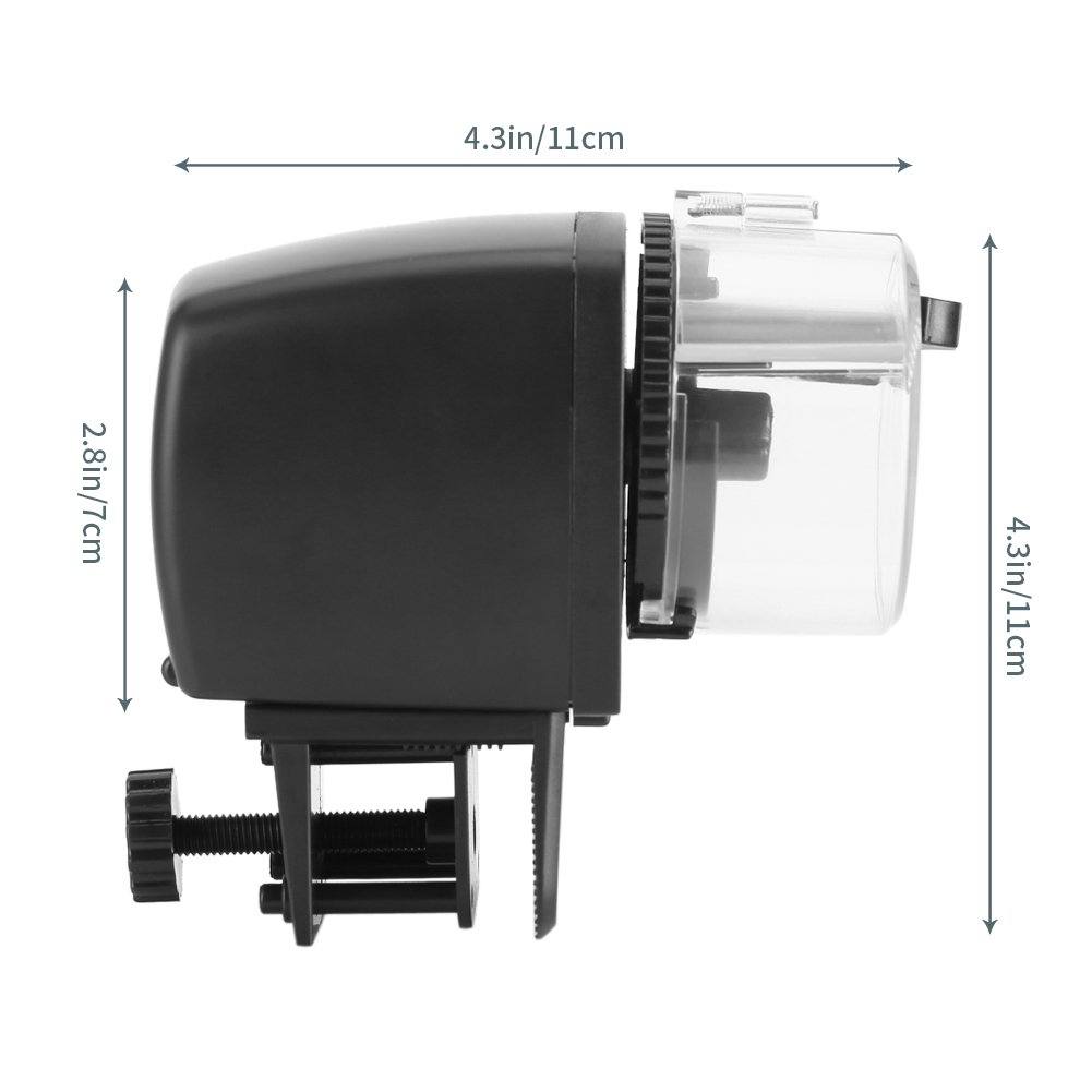 Yosoo Automatic Fish Feeder Turtle Feeder for Aquarium Fish Tank Vacation Weekend Fish Food Dispenser with Automatic Digital Timer for Flake Pellets Aquarium Fish Tank (Not Included Batteries)