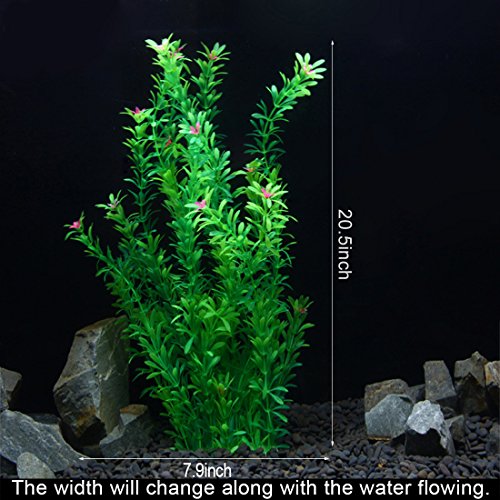 Tacobear Artificial Silk Aquarium Plants Live Fish Tank Plants Aquarium Fish Tank Decorations Betta Fish Tank Accessories Aquatic Plants (20 inch)