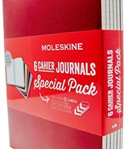 Moleskine Cahier Journals, 120 Ruled Pages, 7.5" x 9.75", 6 Pack