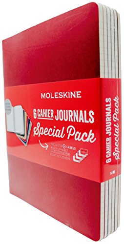 Moleskine Cahier Journals, 120 Ruled Pages, 7.5" x 9.75", 6 Pack