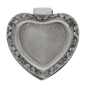 AVESON Classic Vintage Antique Heart Shape Jewelry Box Ring Small Trinket Storage Organizer Chest Christmas Gift, Silver