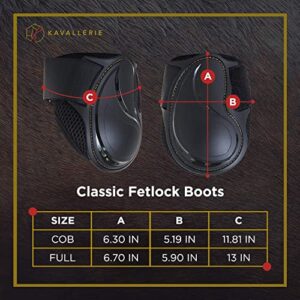 Kavallerie Classic Fetlock Boots, Impact-Absorbing and Air-Perforated Material, Durable & Evenly Distributes Pressure, Fetlock Injury Protection, Non- Slip with Soft Lining Show Jumping Boots