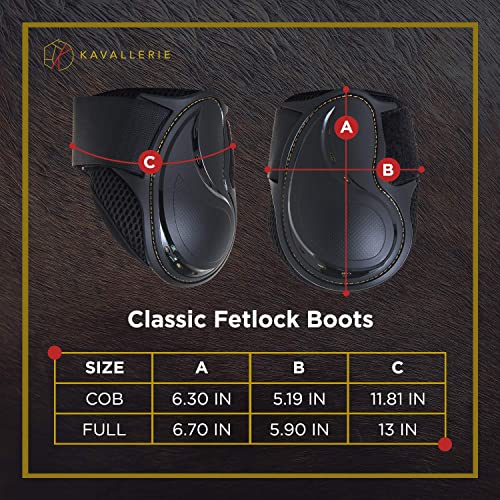 Kavallerie Classic Fetlock Boots, Impact-Absorbing and Air-Perforated Material, Durable & Evenly Distributes Pressure, Fetlock Injury Protection, Non- Slip with Soft Lining Show Jumping Boots