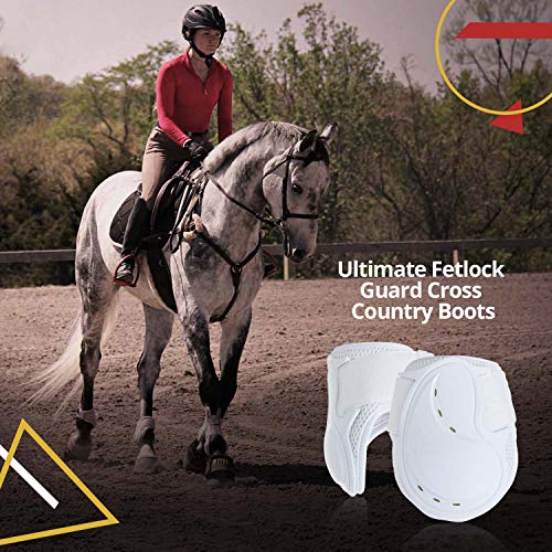 Kavallerie Classic Fetlock Boots, Impact-Absorbing and Air-Perforated Material, Durable & Evenly Distributes Pressure, Fetlock Injury Protection, Non- Slip with Soft Lining Show Jumping Boots