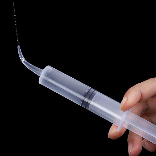 DEPEPE Dental Syringe 8pcs 12cc Disposable Curved Syringe Irrigation Syringe with Curved Tip for Oral Dental Care, Tonsil Stones Removing, Lab, Feeding Small Pet, Glue (No Measurement,8)