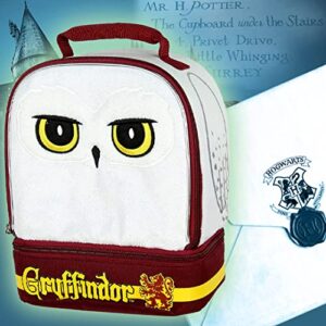 Harry Potter Hedwig the Owl Gryffindor House Dual Compartment Insulated Lunch Box Tote Bag