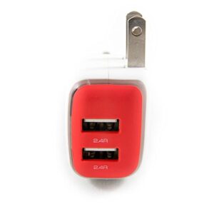DualX Dual USB Charger for Car And Home by RapidX - Red