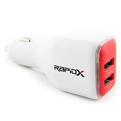 DualX Dual USB Charger for Car And Home by RapidX - Red